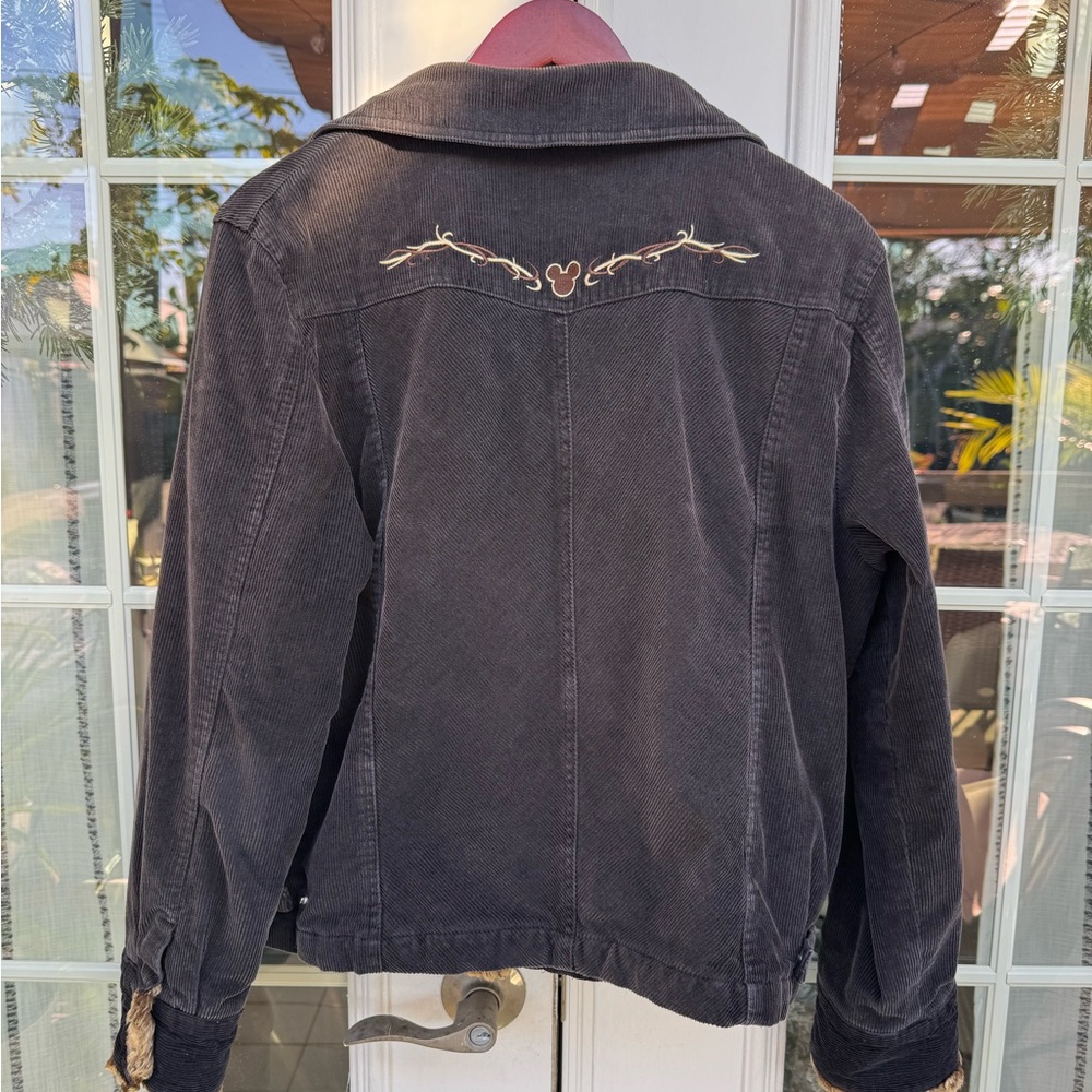 🥳Disney Vintage Black Corduroy Jacket with Mickey Mouse XL